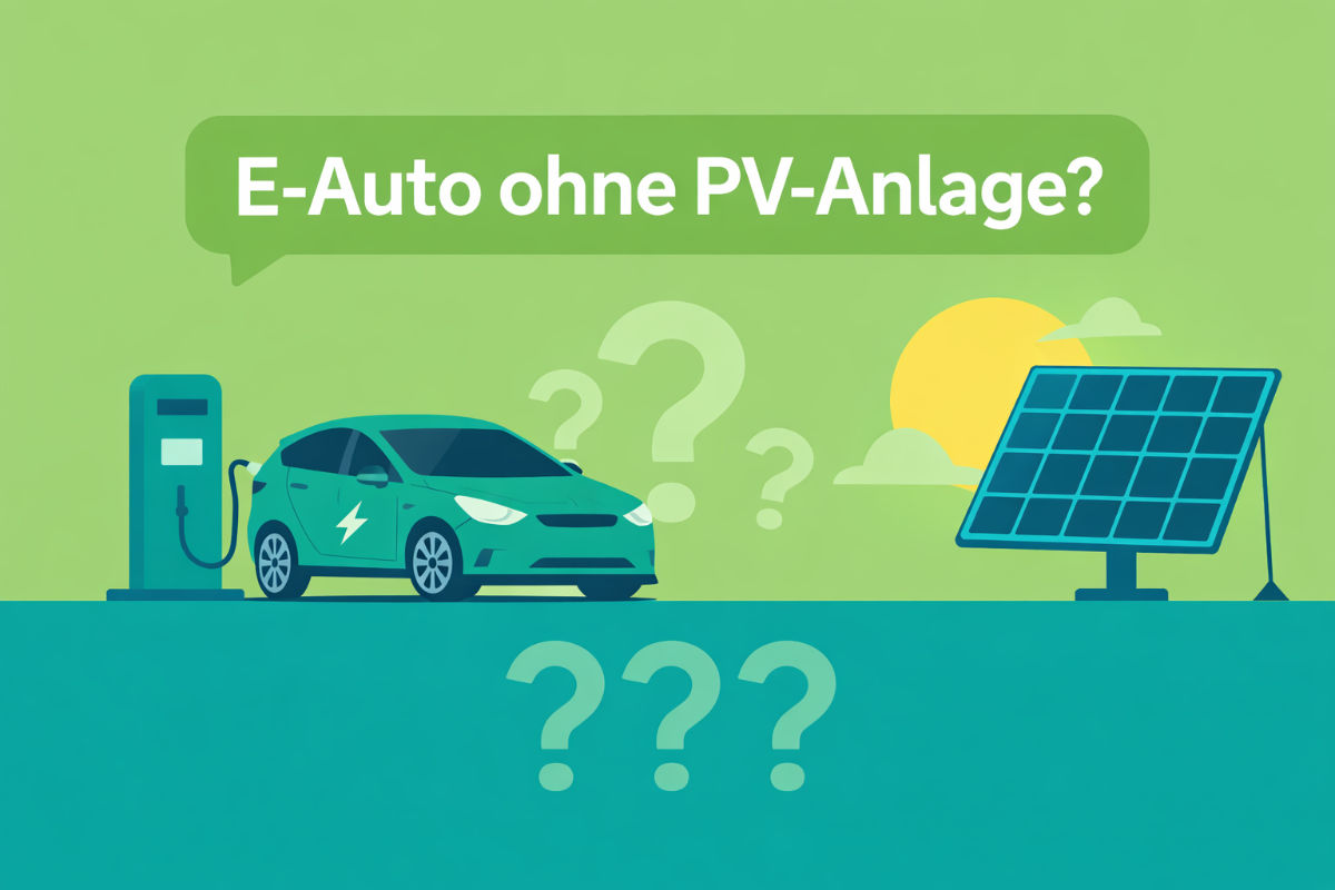 Darstellung eines E-Autos das ohne PV-Anlage lädt.