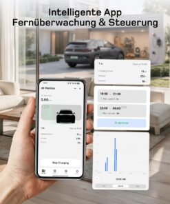 Mobile Wallbox 11 kW mit intelligenter App-Steuerung, Ladeüberwachung und Ladehistorie