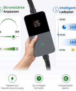 Mobile Wallbox 11 kW mit einstellbarer Stromst?rke und intelligentem Ladeplan