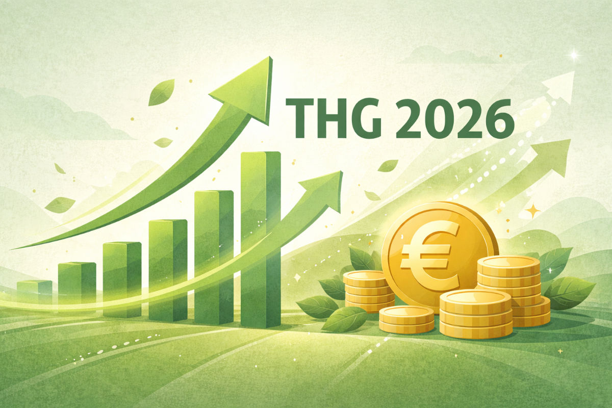 Grafik zeigt, dass die THG 2026 gestiegen ist