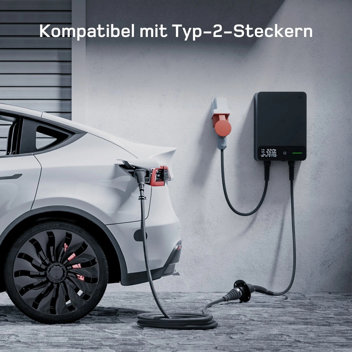 Typ-2-Verlaengerungskabel-11-kW-Kompatibilitaet Typ 2 Verlängerungskabel für die Verbindung von Elektroauto und Ladestation mit Typ-2-Steckern