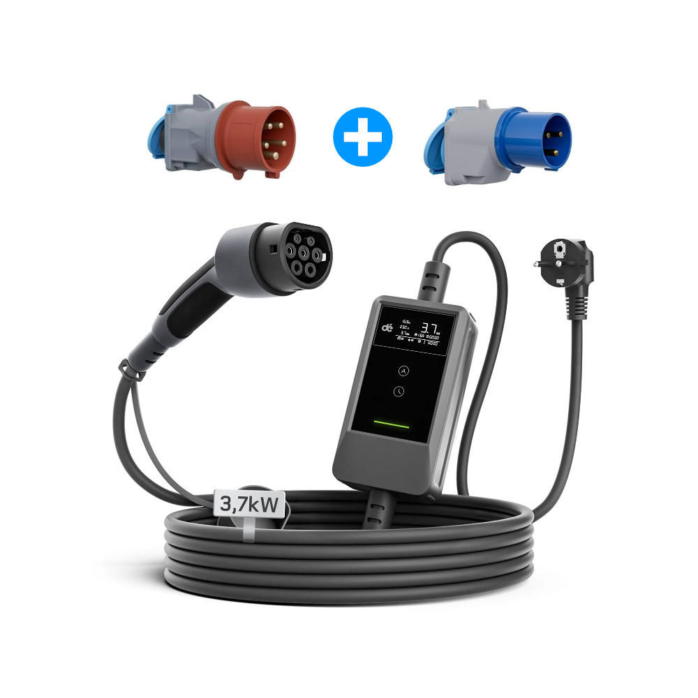 de-Ladekabel-Steckdose-mit-zwei-Adaptern de mobile Wallbox Schuko Traveller-Set mit CEE-Adaptern