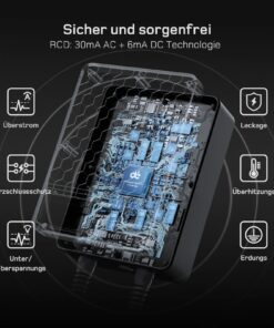 dé Wallbox 11 kW mit Typ-2-Ladekabel, CEE-Stecker, RFID-Karten und weiterem Lieferumfang