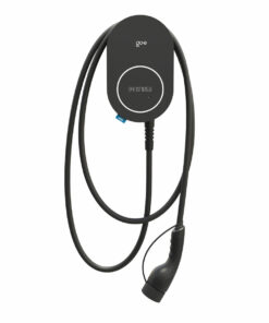 go-e Charger PRO CABLE von vorne mit Ladekabel um das Gehäuse gewickelt